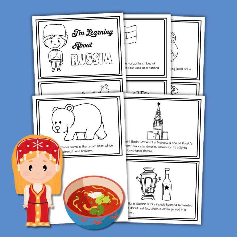 Free Russia Country Study Worksheets for Kids