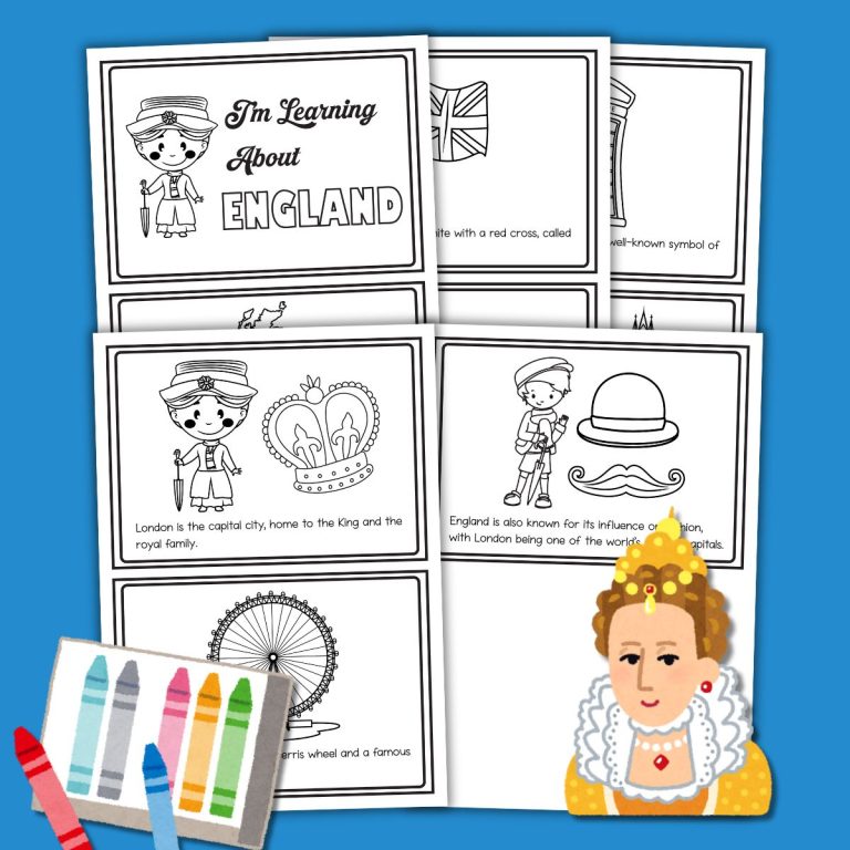 Free England Country Study Worksheets for Kids