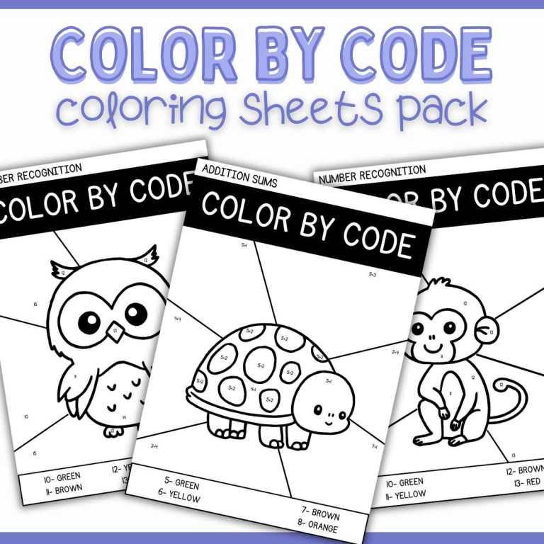 Color by Code Coloring Sheets Pack