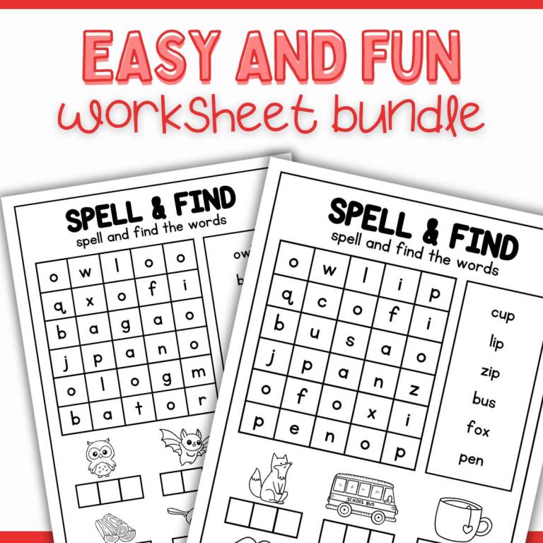 3 Letter Word Activity Sheets