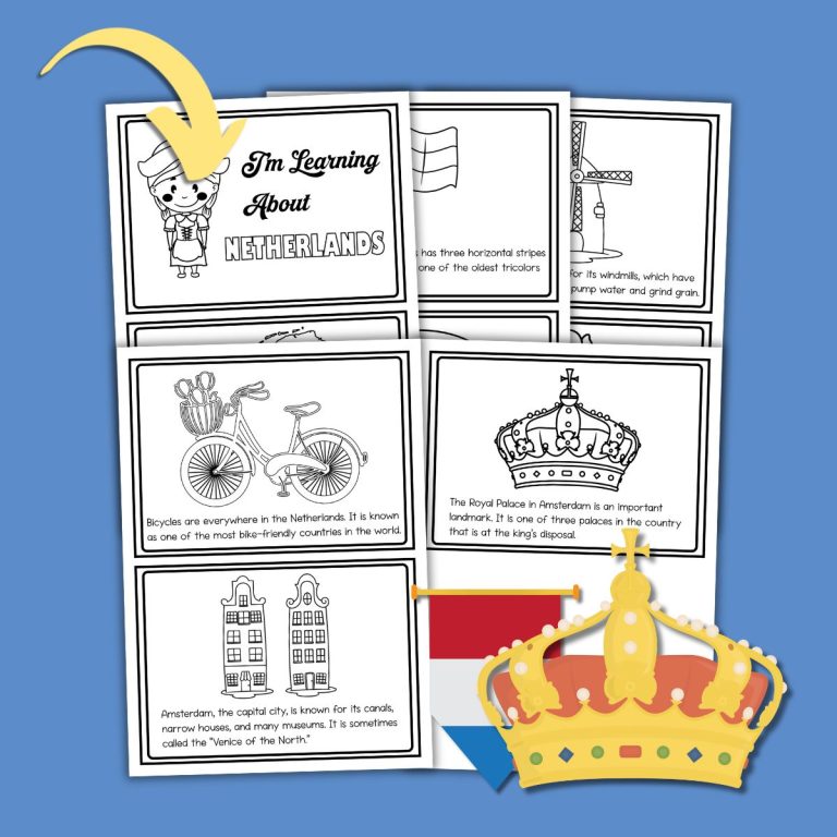 Free Netherlands Country Study Worksheets for Kids