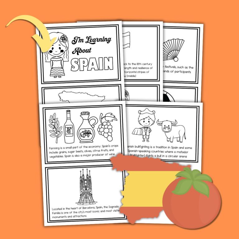 Free Spain Country Study Worksheets for Kids